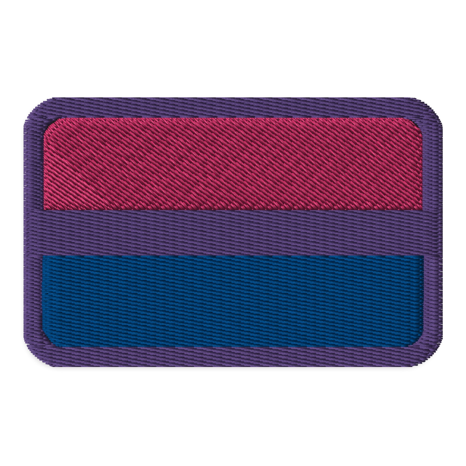 Bisexual Bi Pride Flag Embroidered Patch embroidered-patches-black-rectangle-3.5x2.25-front-66bffff0ef40f