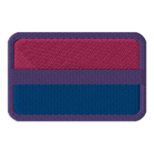 Bisexual Bi Pride Flag Embroidered Patch embroidered-patches-black-rectangle-3.5x2.25-front-66bffff0ef40f