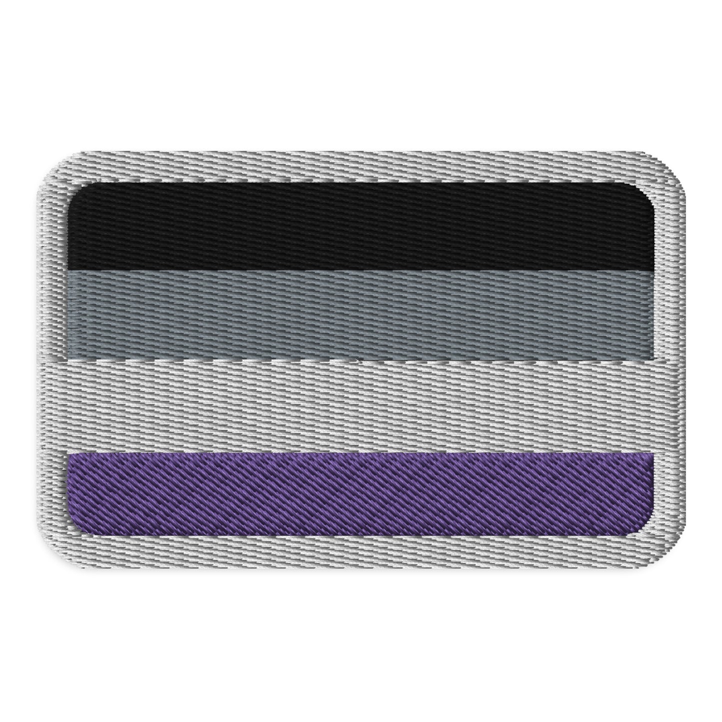 Asexual Ace Pride Flag Embroidered Patch Asexual embroidered-patches-black-rectangle-3.5x2.25-front-66c00165a6766