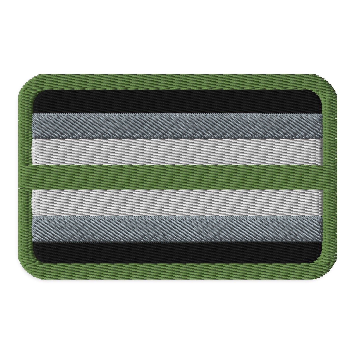 Agender Pride Flag Embroidered Patch Agender embroidered-patches-black-rectangle-3.5x2.25-front-66c00254a1fba