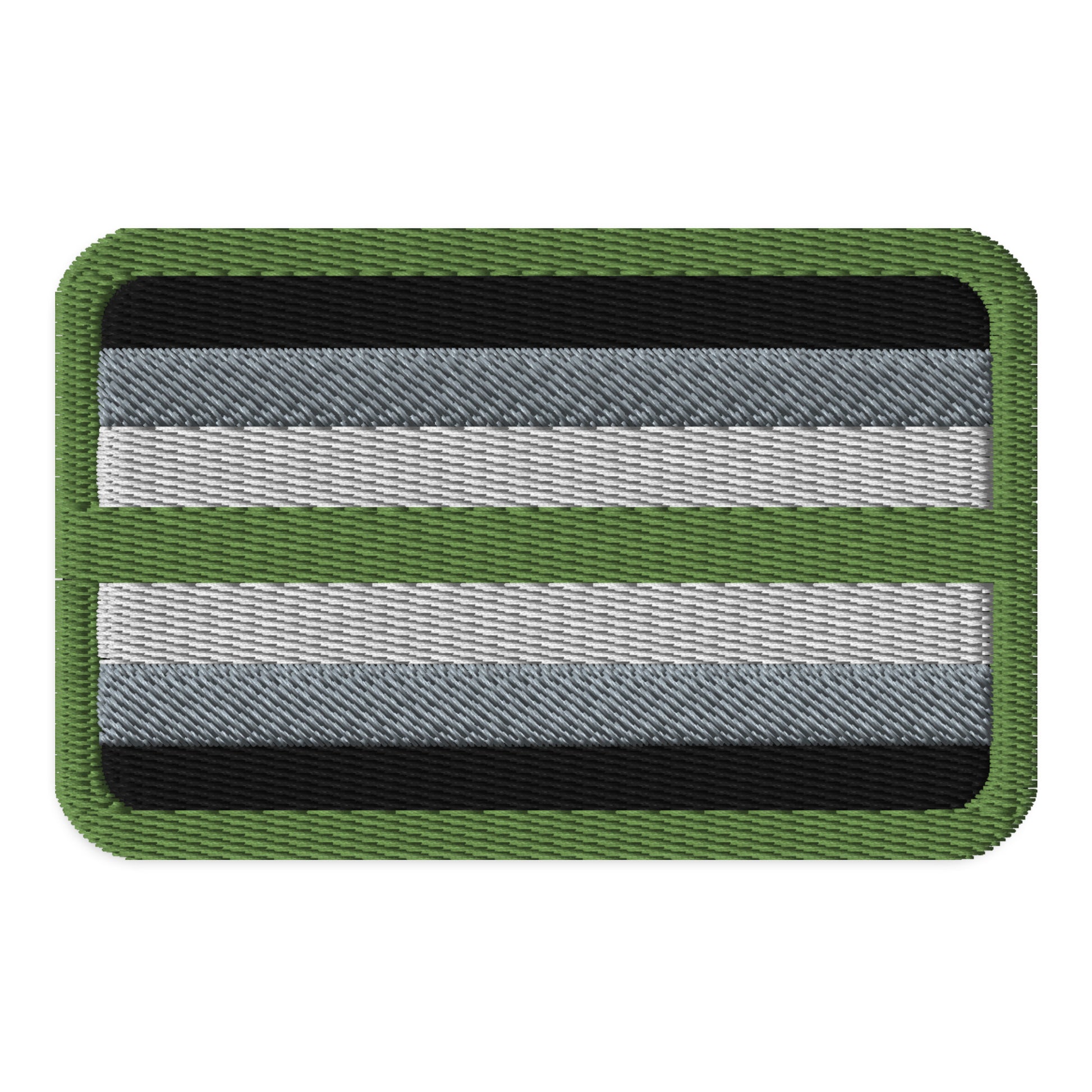 Agender Pride Flag Embroidered Patch Agender embroidered-patches-black-rectangle-3.5x2.25-front-66c00254a1fba