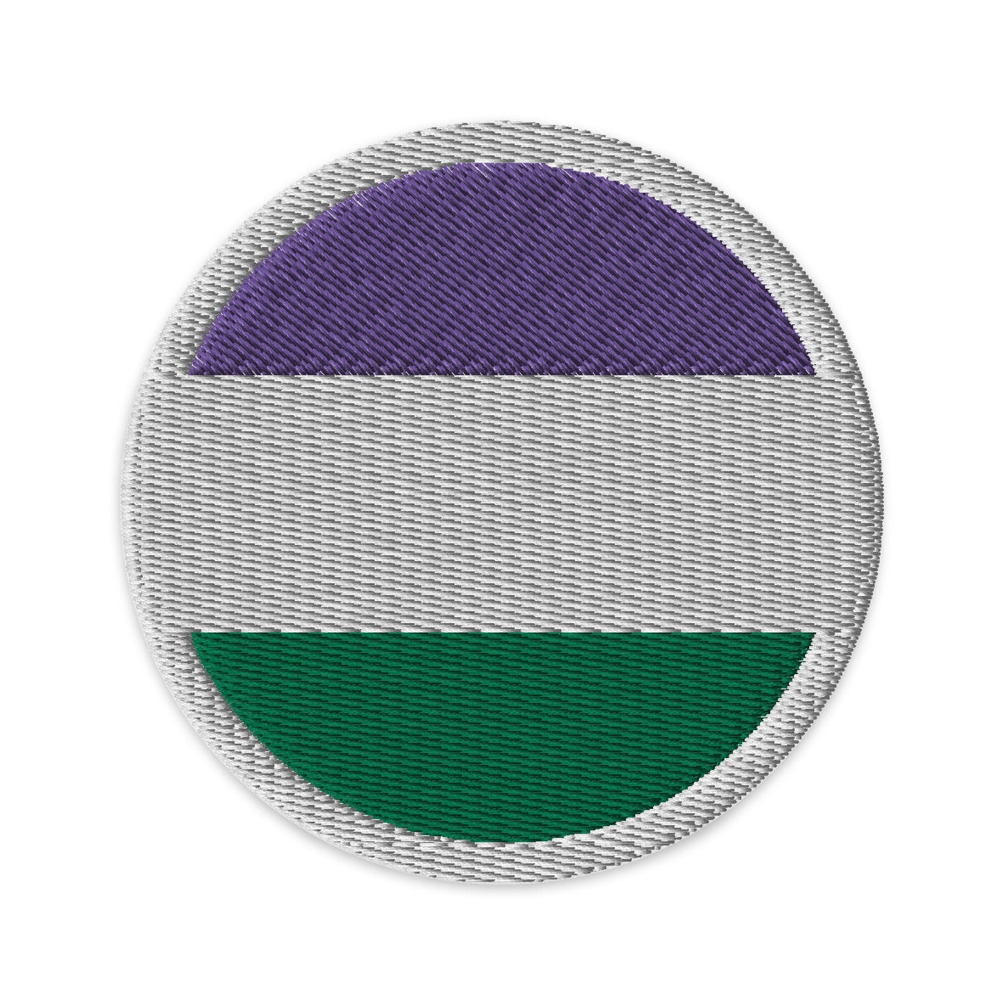 Genderqueer Pride Circle Embroidered Patch Genderqueer embroidered-patches-white-circular-3-in-front-66c0e30cc6521