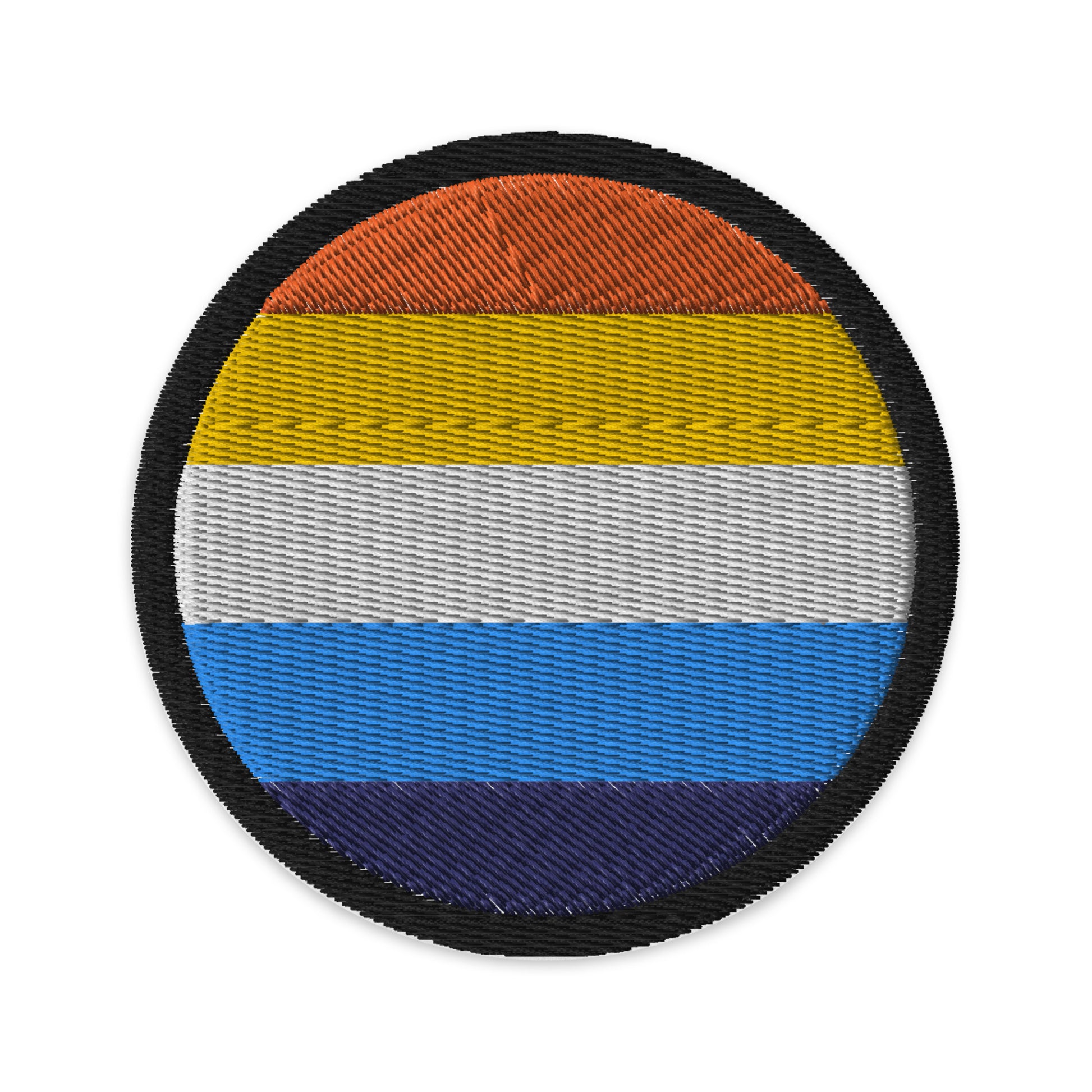 Aroace Pride Circle Embroidered Patch Agender embroidered-patches-white-circular-3-in-front-66c0f813d9383