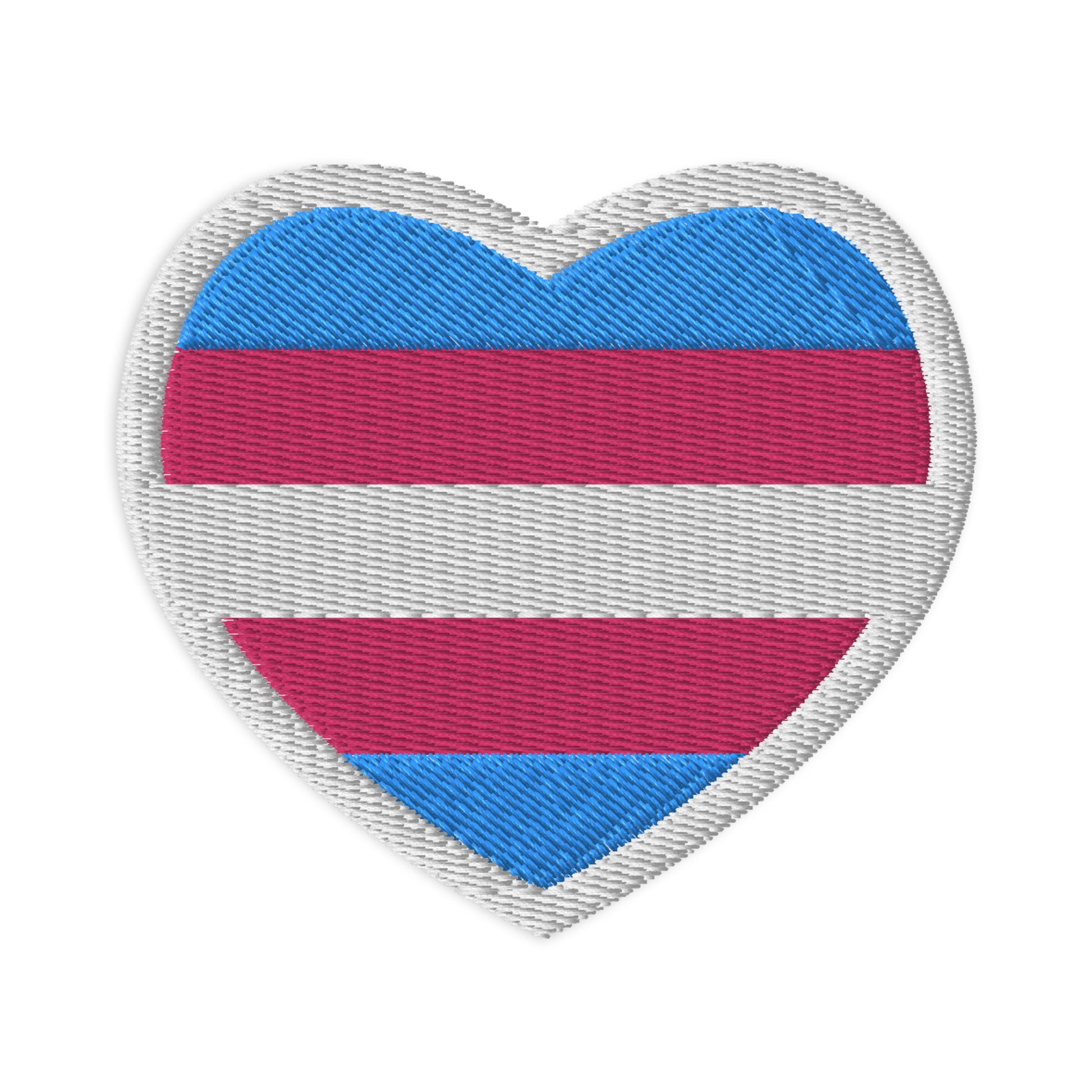 Transgender Trans Pride Heart Shaped Embroidered Patch Transgender embroidered-patches-white-heart---3.1x2.8-front-66c10759bf9bd