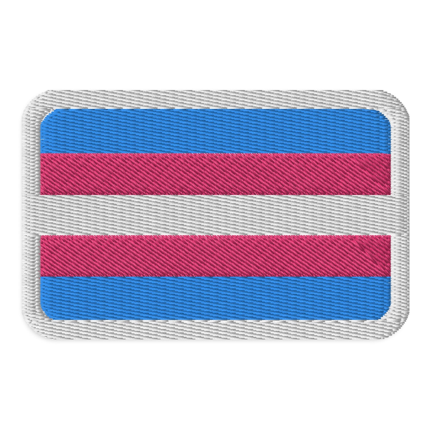 Transgender Trans Pride Flag Embroidered Patch Transgender embroidered-patches-white-rectangle-3.5x2.25-front-66bff7e0487a8