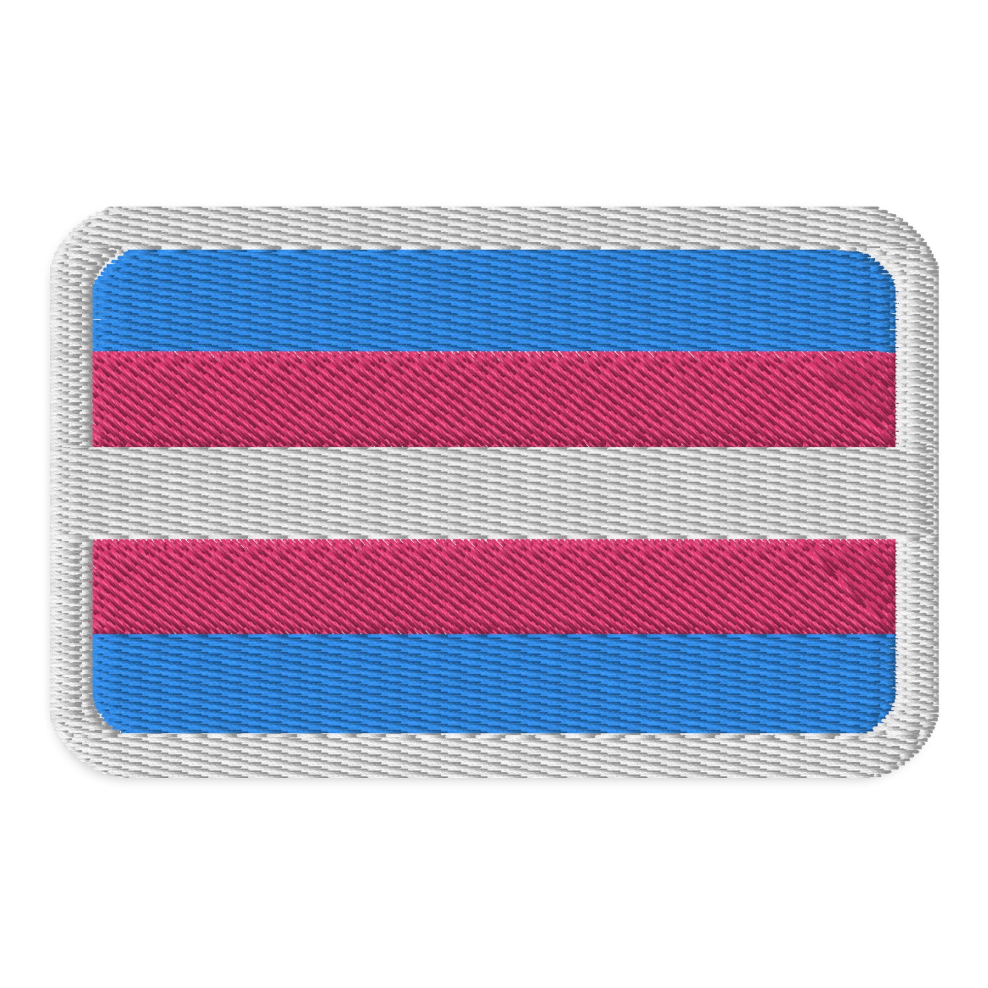 Transgender Trans Pride Flag Embroidered Patch Transgender embroidered-patches-white-rectangle-3.5x2.25-front-66bff7e0487a8