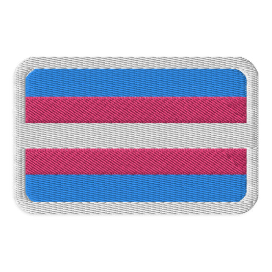 Transgender Trans Pride Flag Embroidered Patch Transgender embroidered-patches-white-rectangle-3.5x2.25-front-66bff7e0487a8