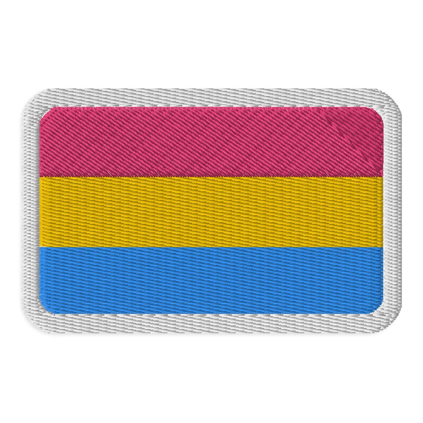 Pansexual Pan Pride Flag Embroidered Patch Pansexual embroidered-patches-white-rectangle-3.5x2.25-front-66bffc9ba3cf4