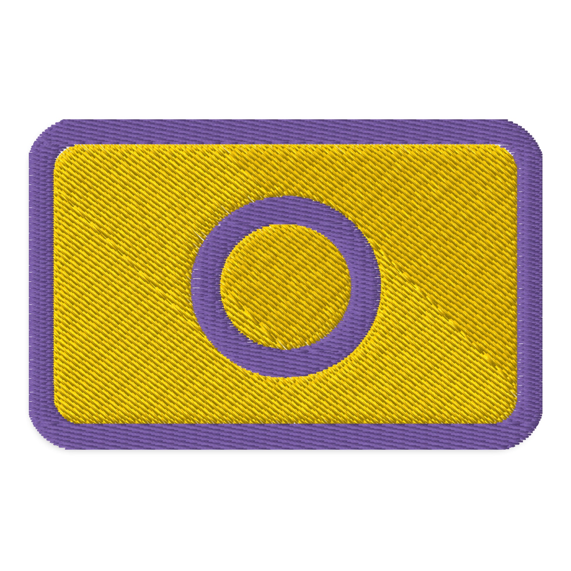 Intersex Pride Flag Embroidered Patch Intersex embroidered-patches-white-rectangle-3.5x2.25-front-66bffd8d54e1c