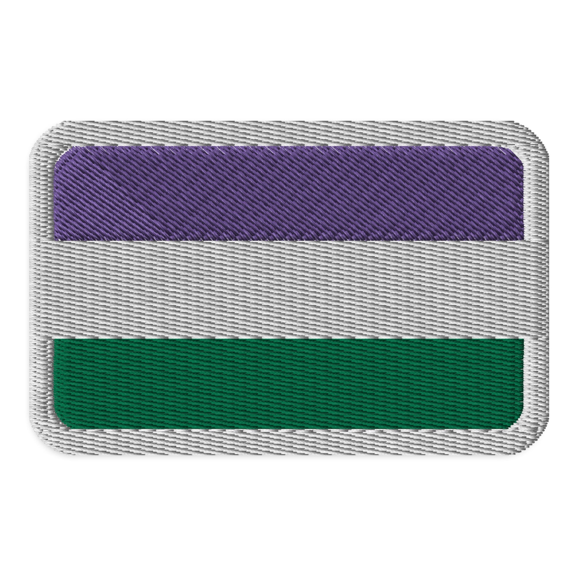 Genderqueer Pride Flag Embroidered Patch Genderqueer embroidered-patches-white-rectangle-3.5x2.25-front-66bffeeba018f