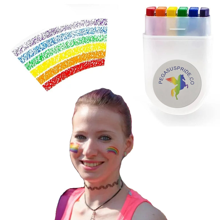 LGBTQ Face Paint Sticks female_wearing_face_paint