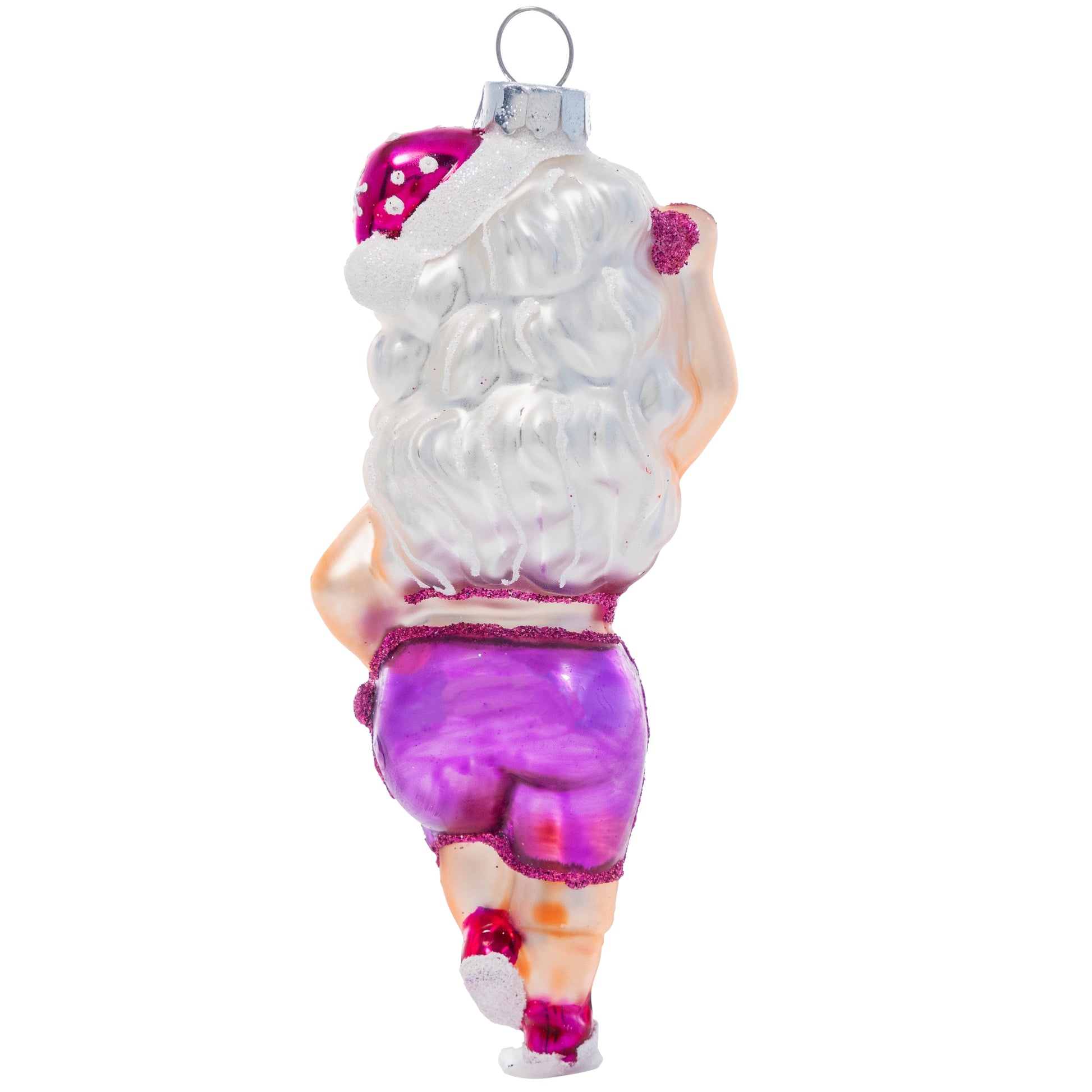 Fit and Fabulous Mrs Claus - Hand-Blown Glass Holiday Ornament fit-and-fabulous-mrs-claus-hand-blown-glass-holiday-christmas-ornament-back