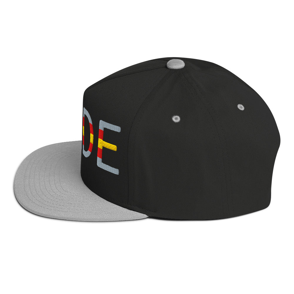 Proculsexual Pride Embroidered Snapback Baseball Cap flat-bill-cap-black-grey-left-side-676a0d4387b7d