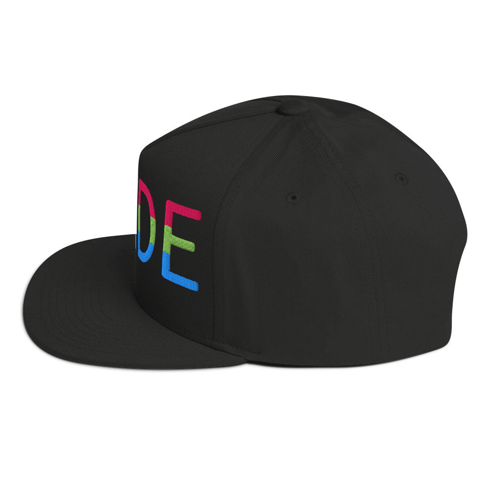 Polysexual Poly Pride Embroidered Snapback Baseball Cap flat-bill-cap-black-left-side-676a0f9f90cfa