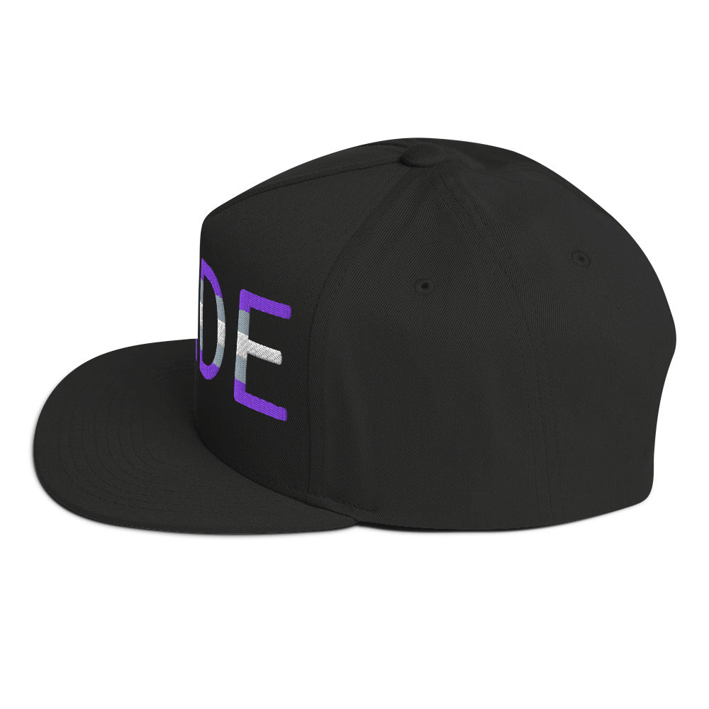 Greysexual Pride Embroidered Snapback Baseball Cap flat-bill-cap-black-left-side-676a104056ee9