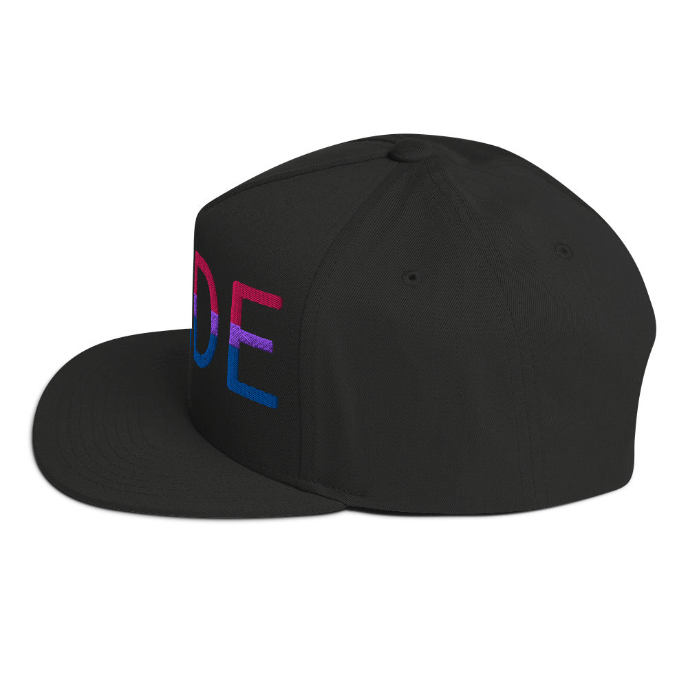 Bisexual Bi Pride Embroidered Snapback Baseball Cap flat-bill-cap-black-left-side-676a114ea1425