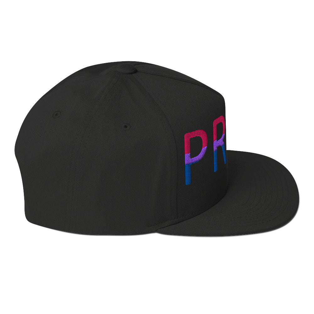 Bisexual Bi Pride Embroidered Snapback Baseball Cap flat-bill-cap-black-right-side-676a114ea1543