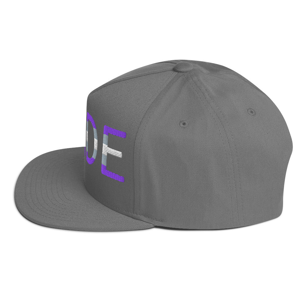 Greysexual Pride Embroidered Snapback Baseball Cap flat-bill-cap-grey-left-side-676a1040579a2