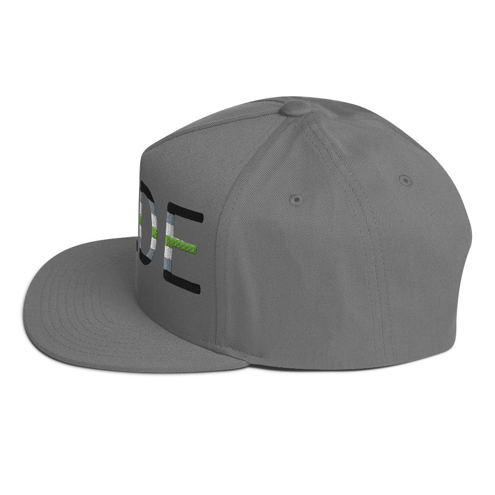 Agender Pride Embroidered Snapback Baseball Cap flat-bill-cap-grey-left-side-676a12c67c19b