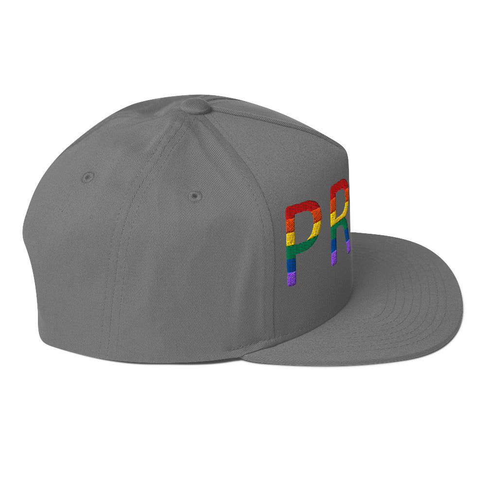 LGBTQ Pride Embroidered Snapback Baseball Cap flat-bill-cap-grey-right-side-676a0f06e39c9