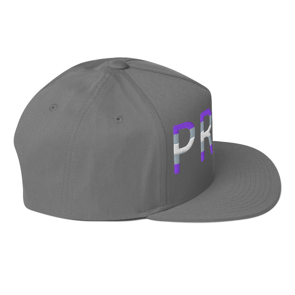 Greysexual Pride Embroidered Snapback Baseball Cap flat-bill-cap-grey-right-side-676a104057afe