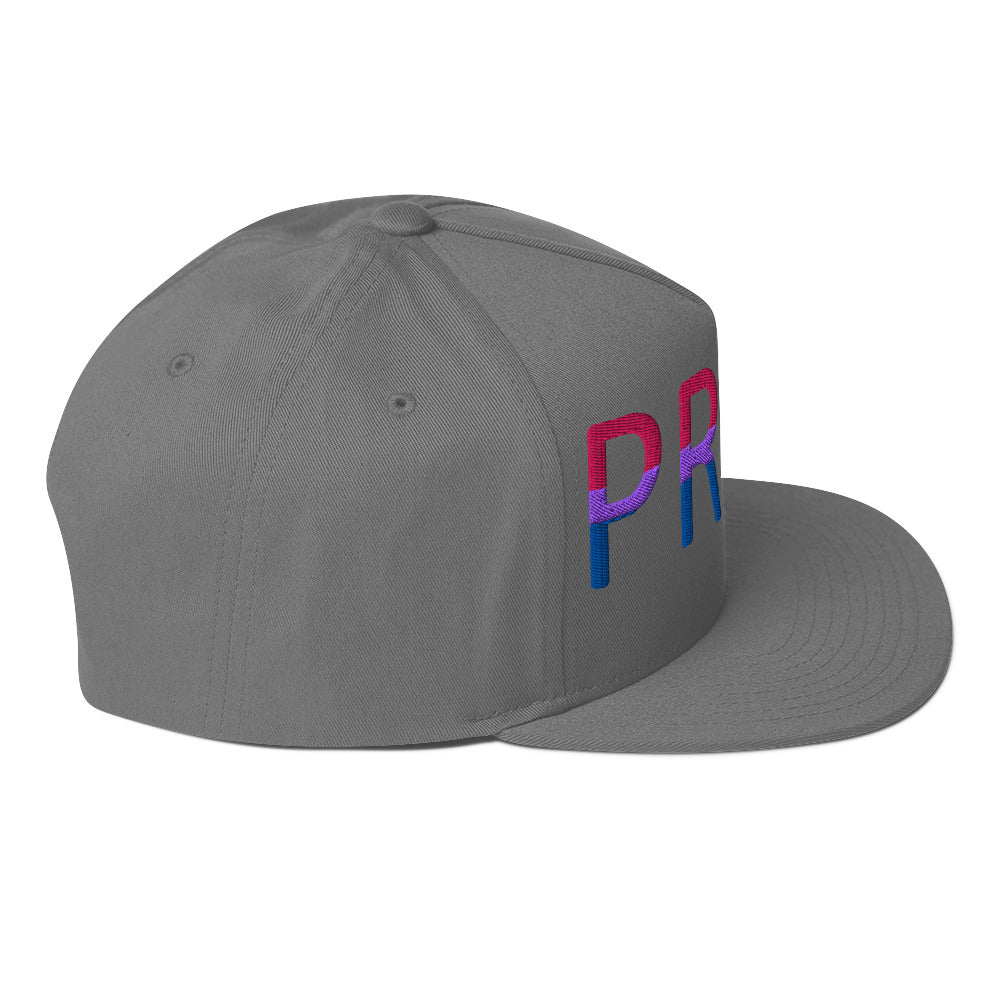 Bisexual Bi Pride Embroidered Snapback Baseball Cap flat-bill-cap-grey-right-side-676a114ea2bd8