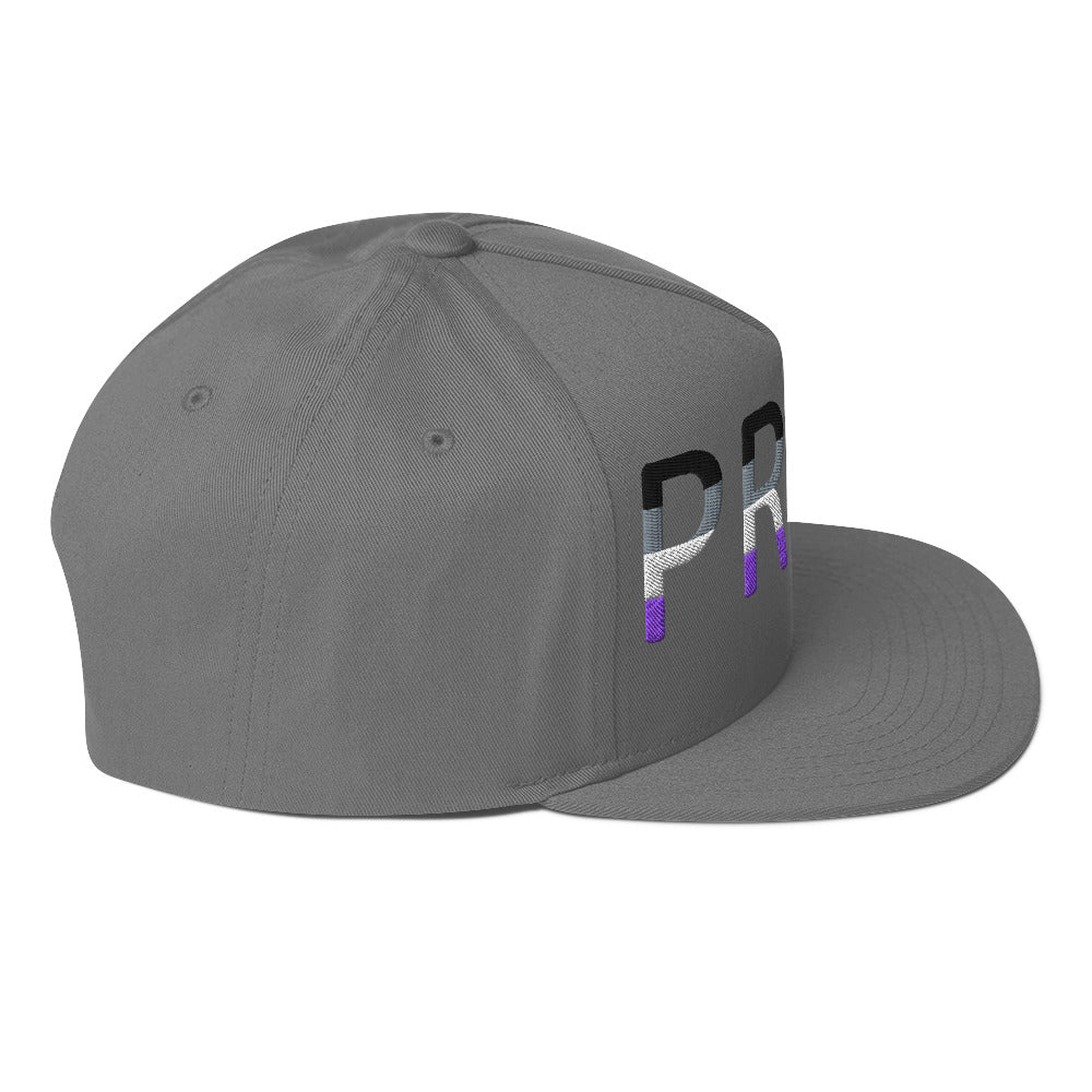 Asexual Ace Pride Embroidered Snapback Baseball Cap flat-bill-cap-grey-right-side-676a11907809d