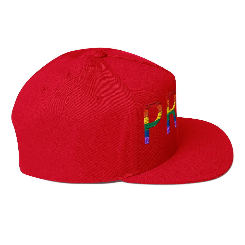 LGBTQ Pride Embroidered Snapback Baseball Cap flat-bill-cap-red-right-side-676a0f06e2d11