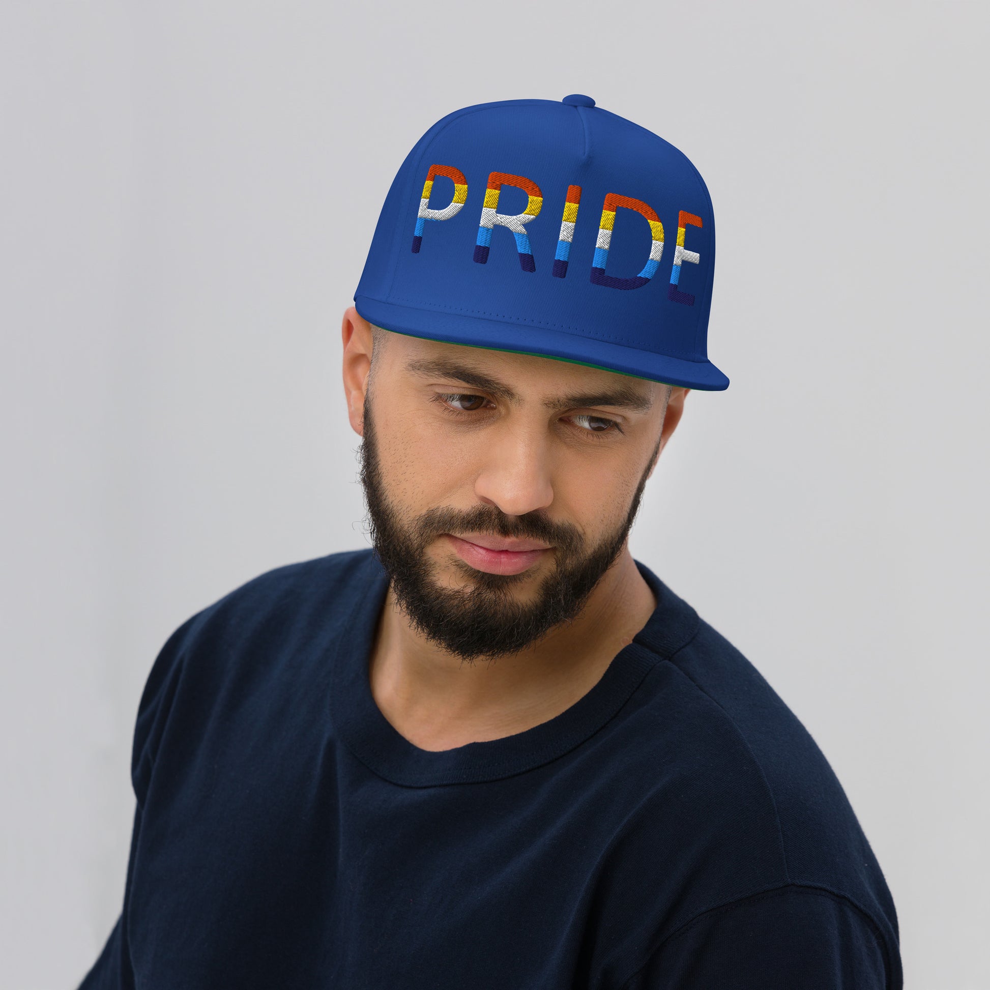 Aroace Pride Embroidered Snapback Baseball Cap flat-bill-cap-royal-blue-front-676a127cc629d