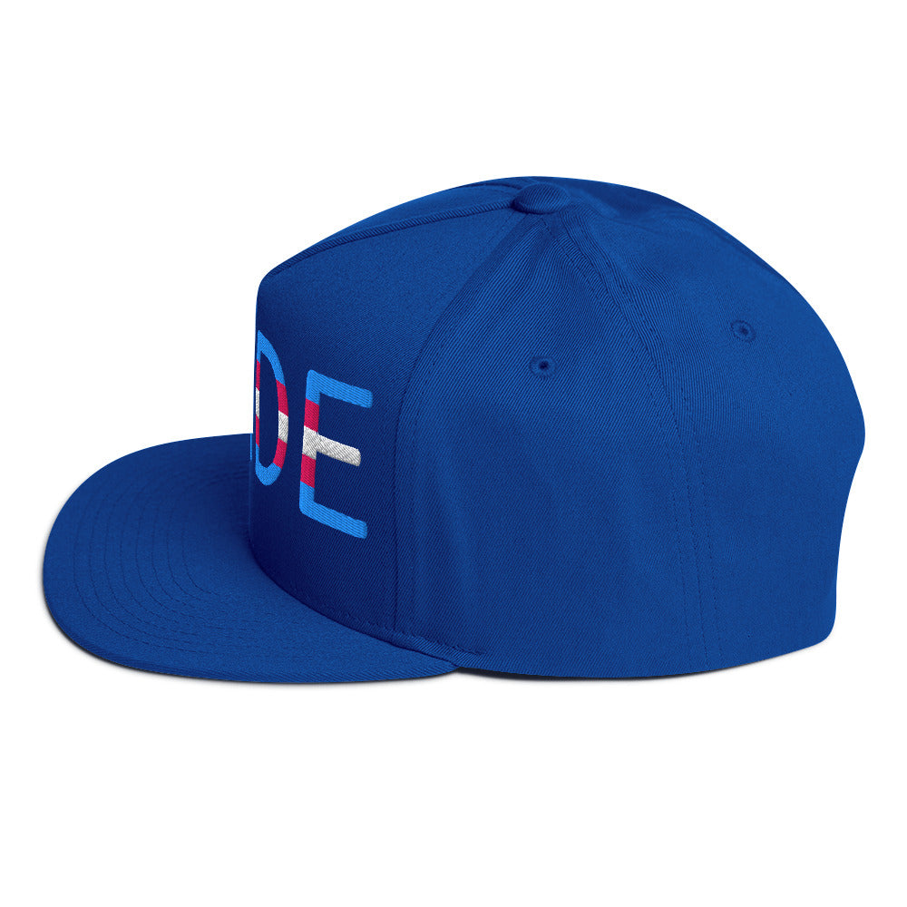 Transgender Trans Pride Embroidered Snapback Baseball Cap flat-bill-cap-royal-blue-left-side-676a09d41ea85