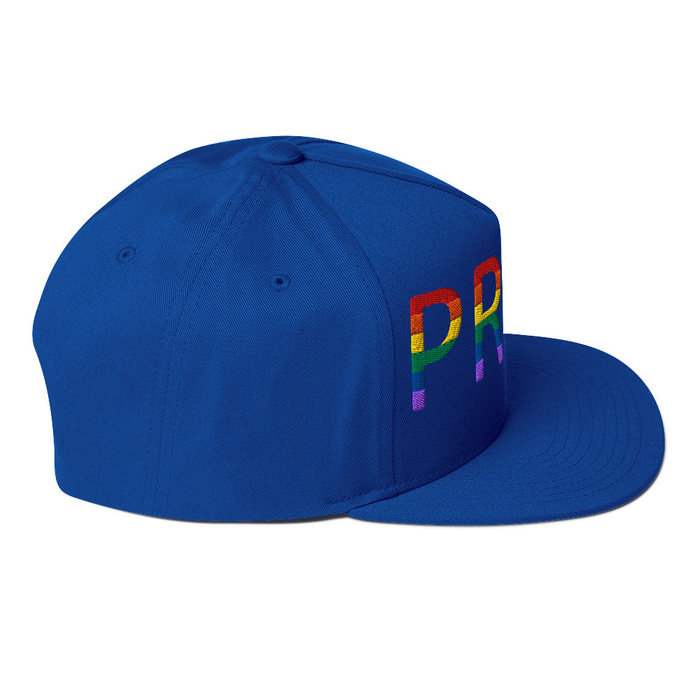 LGBTQ Pride Embroidered Snapback Baseball Cap flat-bill-cap-royal-blue-right-side-676a0f06e1fc3