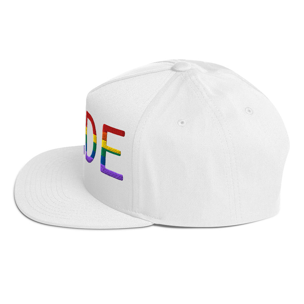 LGBTQ Pride Embroidered Snapback Baseball Cap flat-bill-cap-white-left-side-676a0f06e42b0