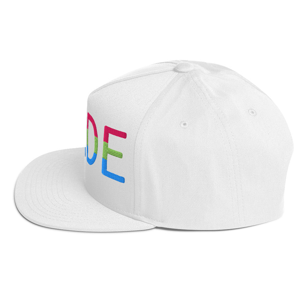 Polysexual Poly Pride Embroidered Snapback Baseball Cap flat-bill-cap-white-left-side-676a0f9f9277c