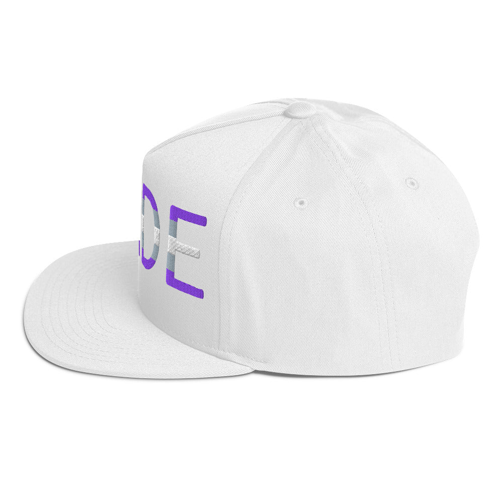 Greysexual Pride Embroidered Snapback Baseball Cap flat-bill-cap-white-left-side-676a1040580b2