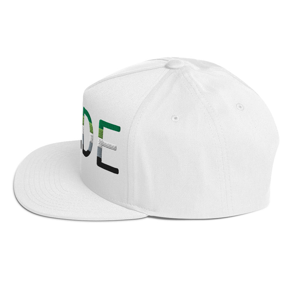 Aromantic Pride Embroidered Snapback Baseball Cap flat-bill-cap-white-left-side-676a11d543005