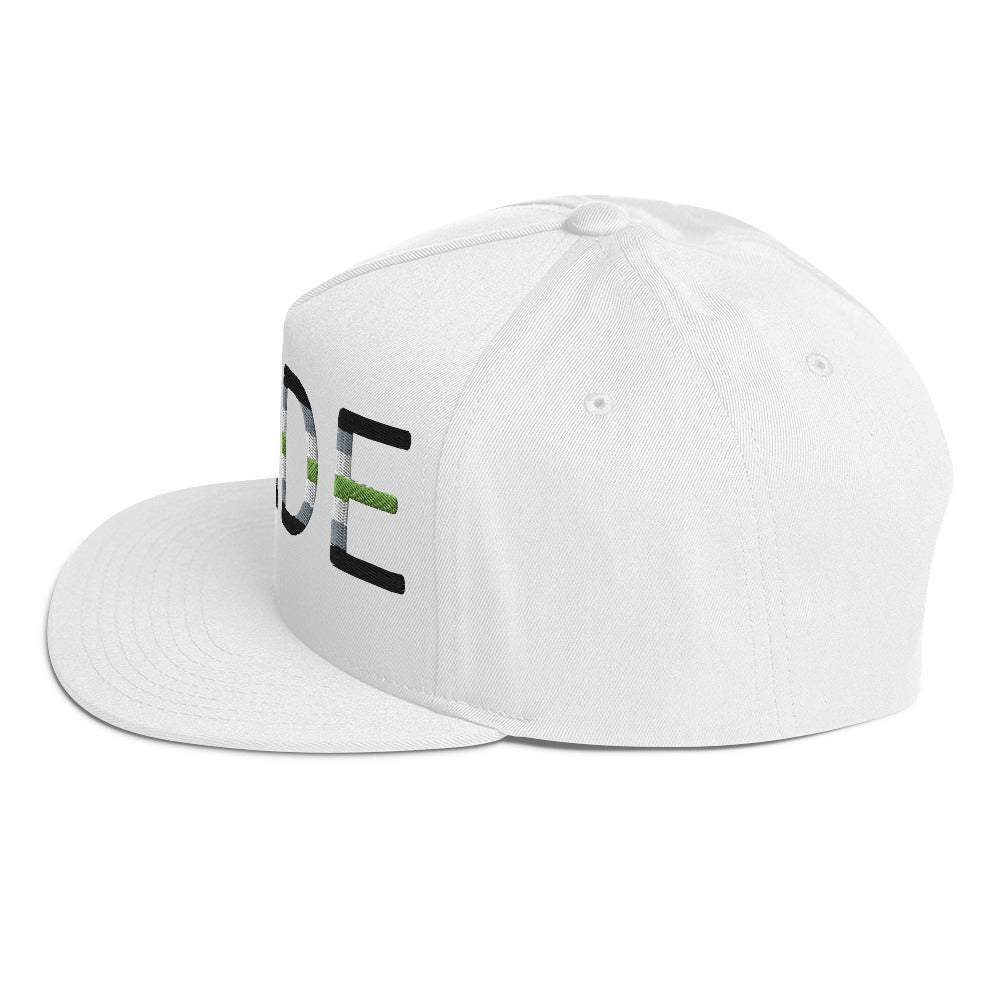 Agender Pride Embroidered Snapback Baseball Cap flat-bill-cap-white-left-side-676a12c67c897