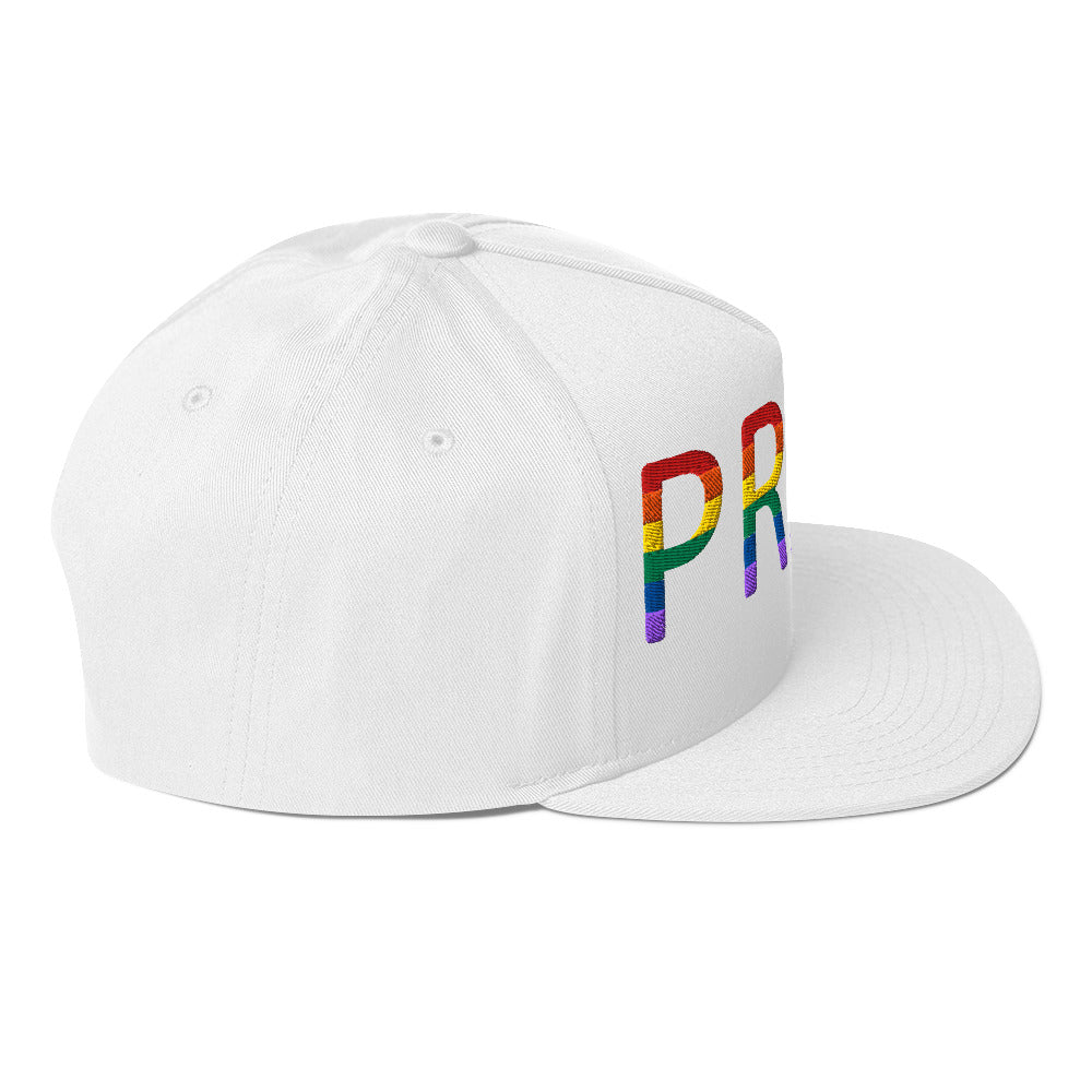 LGBTQ Pride Embroidered Snapback Baseball Cap flat-bill-cap-white-right-side-676a0f06e4652