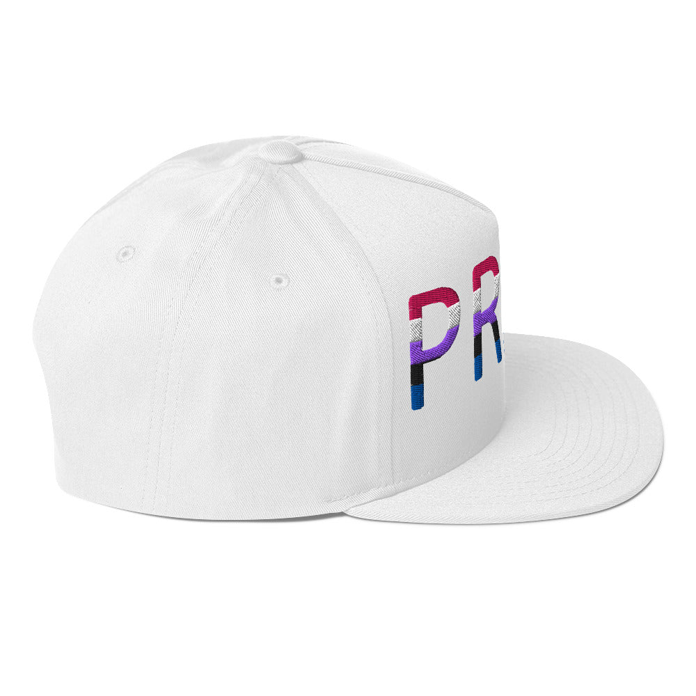 Genderfluid Pride Embroidered Snapback Baseball Cap flat-bill-cap-white-right-side-676a10ffef109