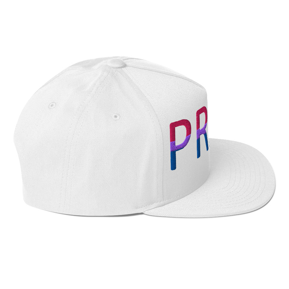 Bisexual Bi Pride Embroidered Snapback Baseball Cap flat-bill-cap-white-right-side-676a114ea346d