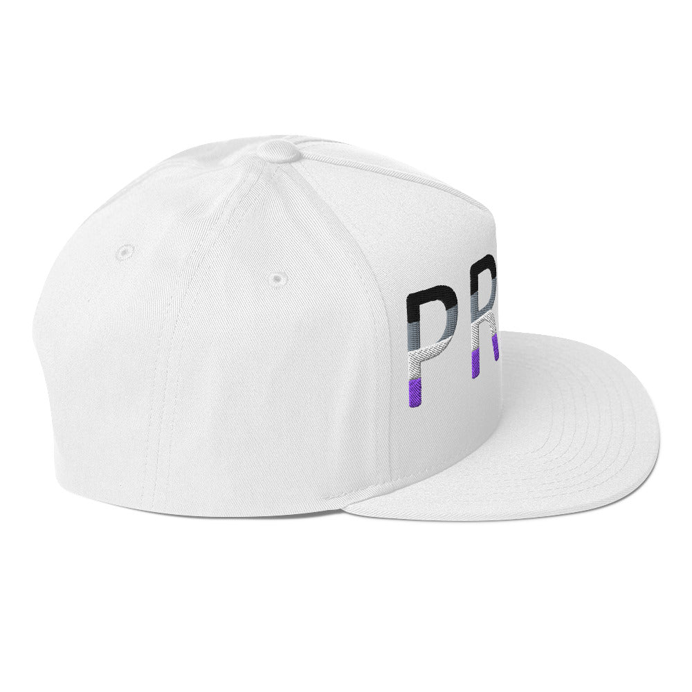 Asexual Ace Pride Embroidered Snapback Baseball Cap flat-bill-cap-white-right-side-676a1190789f5