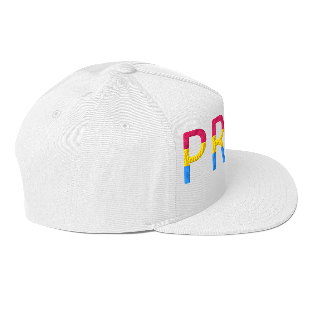 Pansexual Pan Pride Embroidered Snapback Baseball Cap flat-bill-cap-white-right-side-676a12f7f0f24