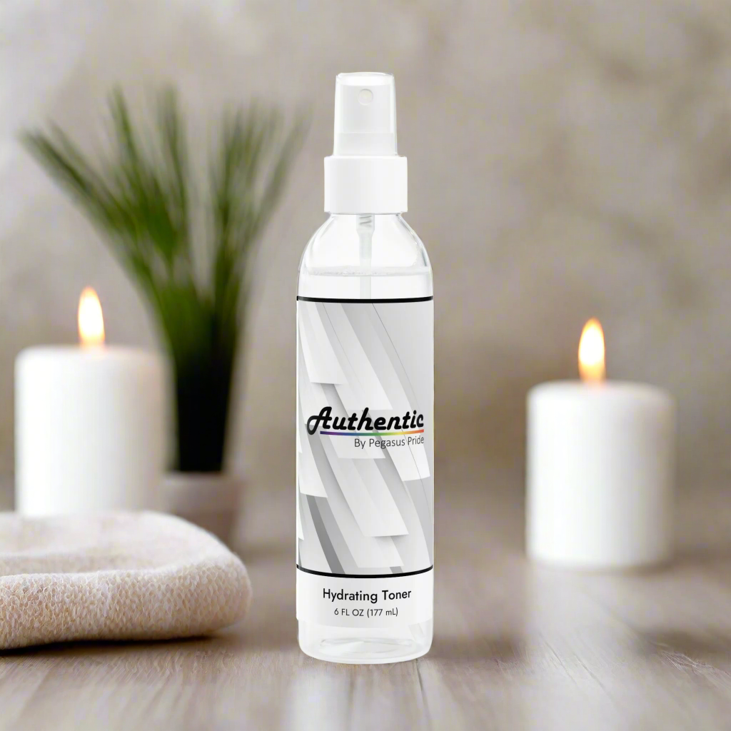 Authentic Hydrating Toner 6oz front_facing_with_towels_candles_and_plants_in_background_spa_like