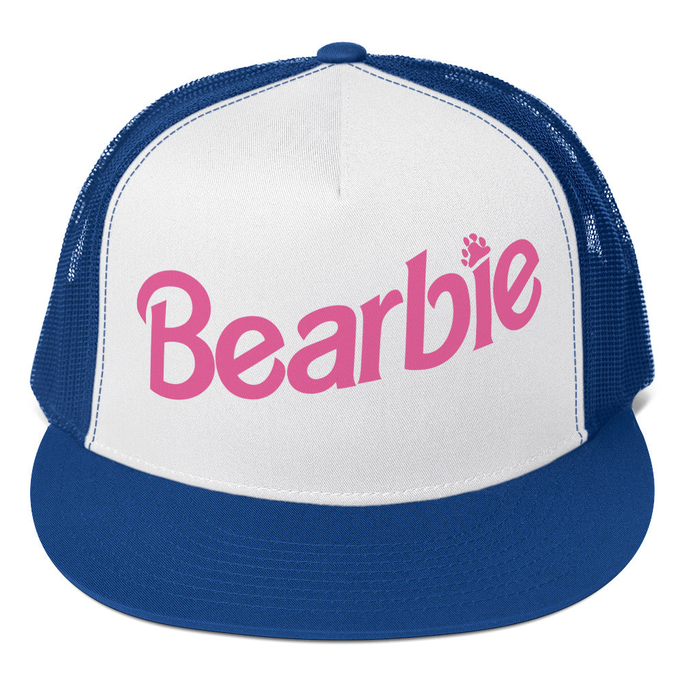 Gay Bear Bearbie Trucker Cap Royal White Royal Gay gay-bear-bearbie-trucker-cap-hat-royal-white-royal-front