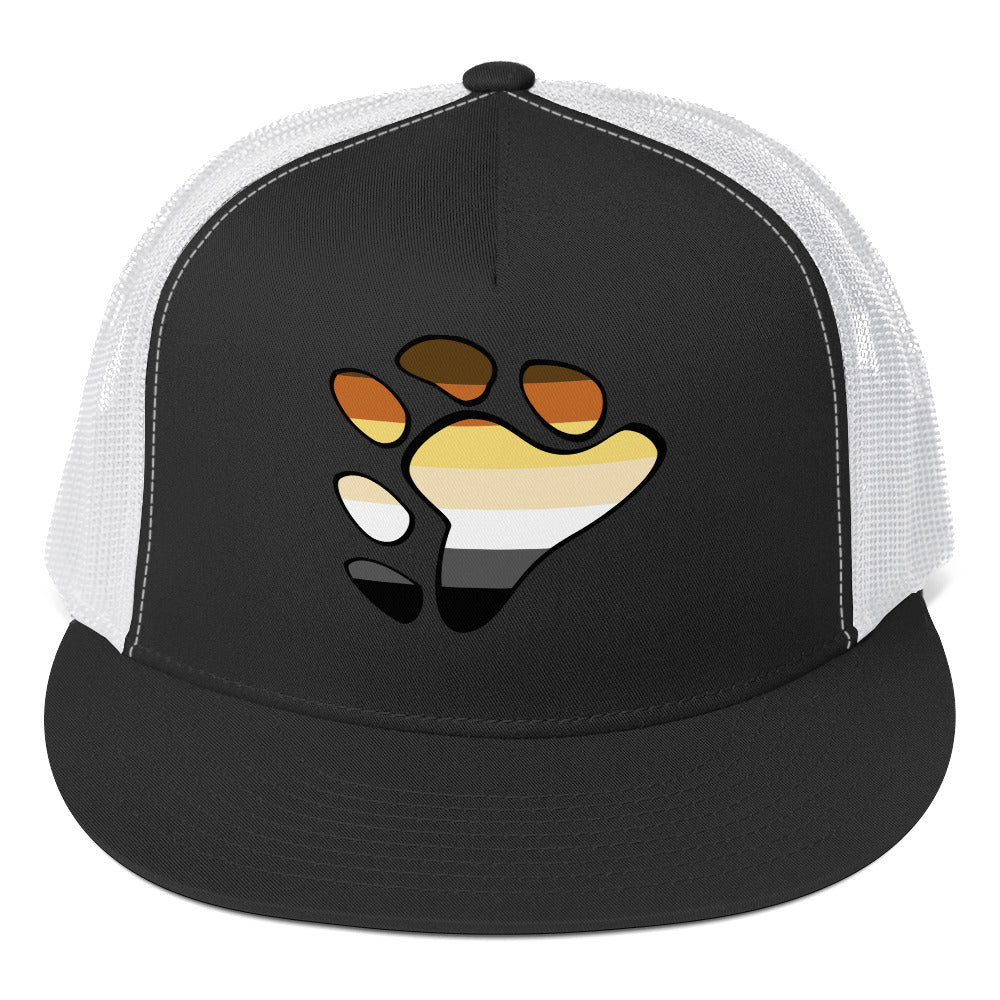 Gay Bear Paw Trucker Cap Black White Gay gay-bear-paw-trucker-cap-hat-black-white-front