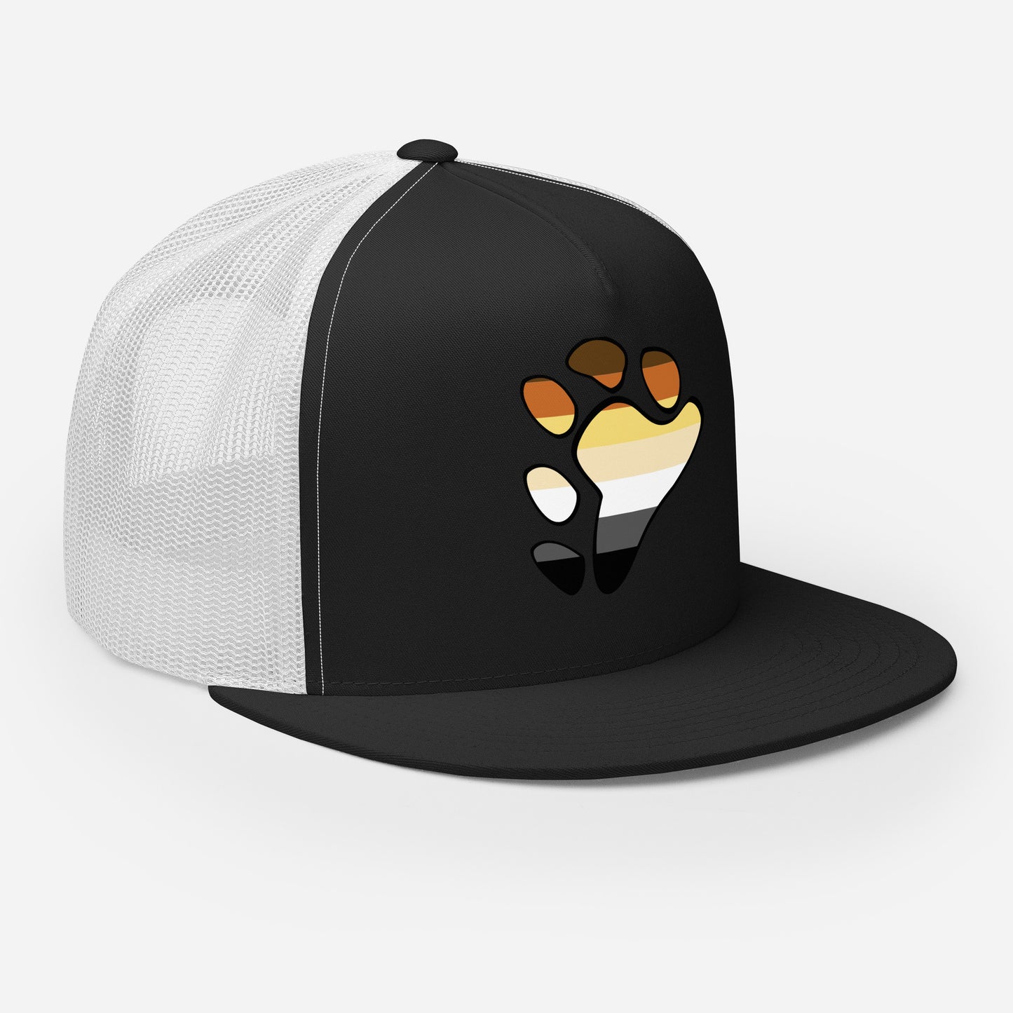 Gay Bear Paw Trucker Cap gay-bear-paw-trucker-cap-hat-black-white-right-front
