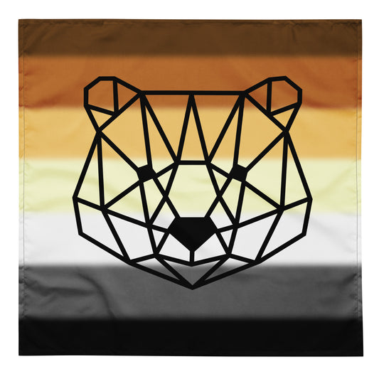 Gay Bear Geometric Art Bandana Hanky Code L Multi Gay gay-bear-pride-bandana-front