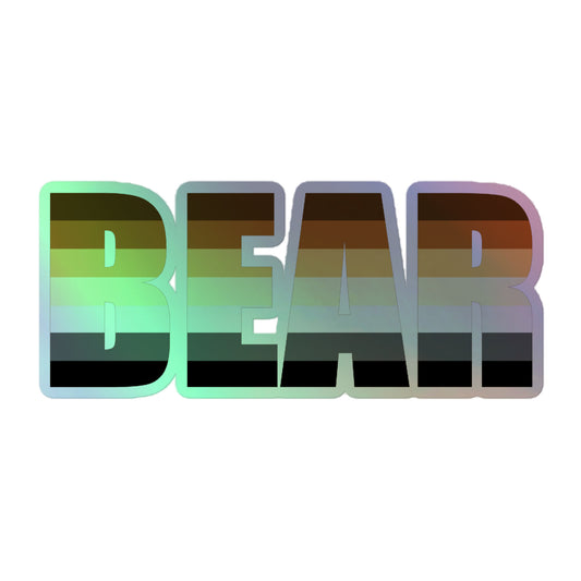 Gay Bear Pride Holographic Sticker - Bear 5.5″ Gay gay-bear-pride-holographic-sticker-bear-5in-front