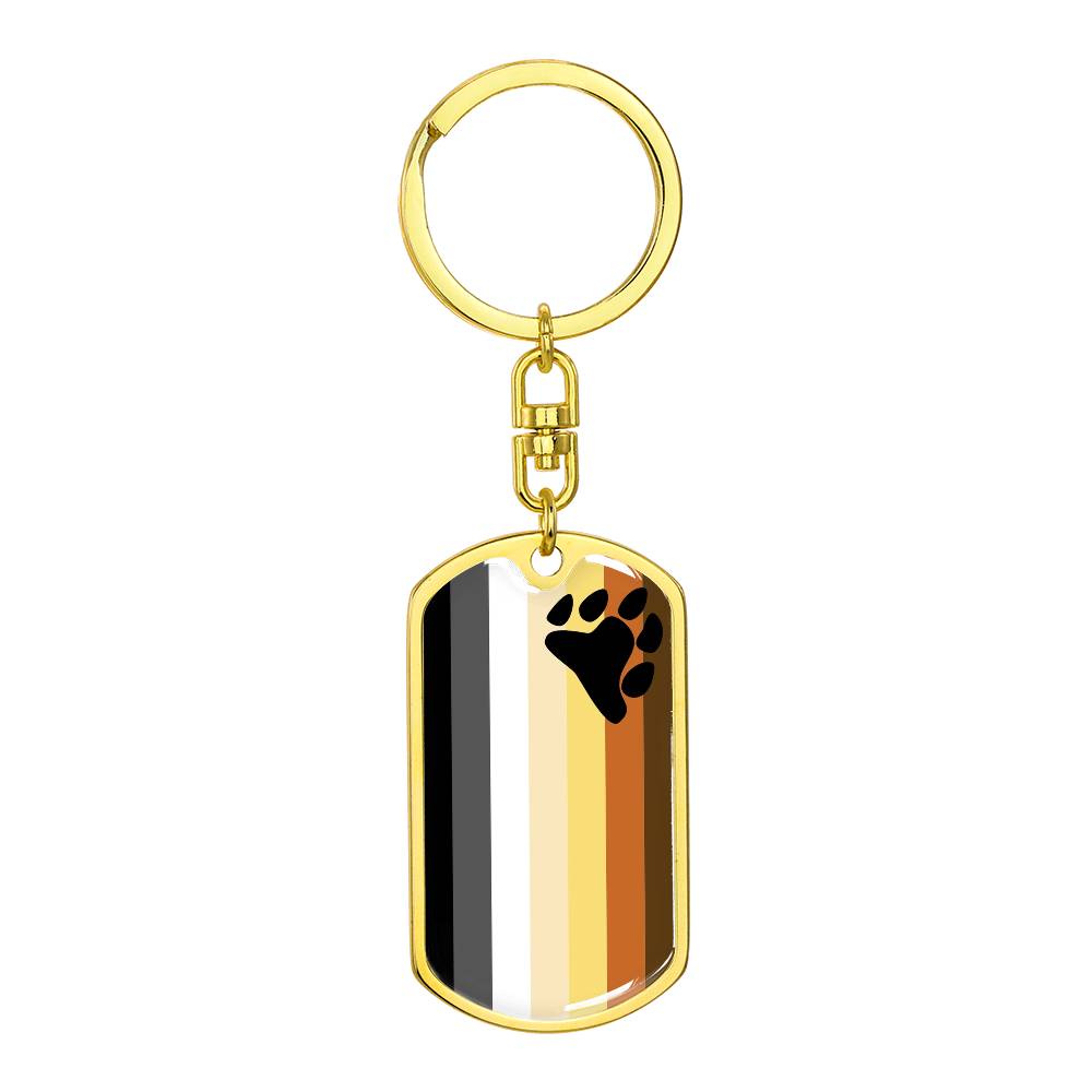 Gay Bear Pride Military Dog Tag Keychain Gold Gay gay-bear-pride-military-dog-tag-keychain-gold