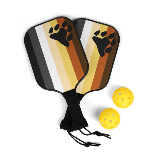 Gay Bear Pride Pickleball Paddle Set with Balls gay-bear-pride-pickleball-paddle-set-with-balls-front