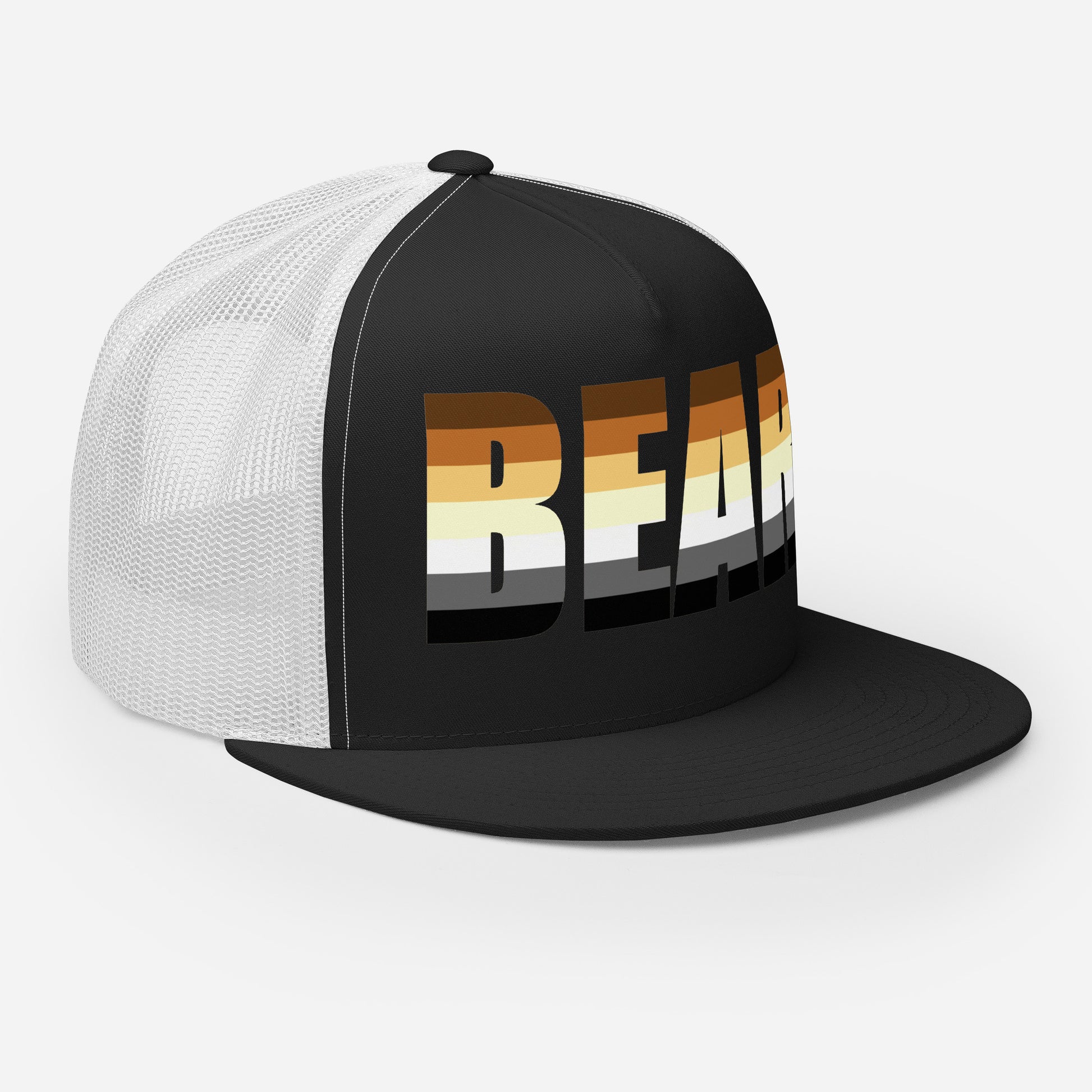 Gay Bear Trucker Cap gay-bear-trucker-cap-hat-black-white-right-front